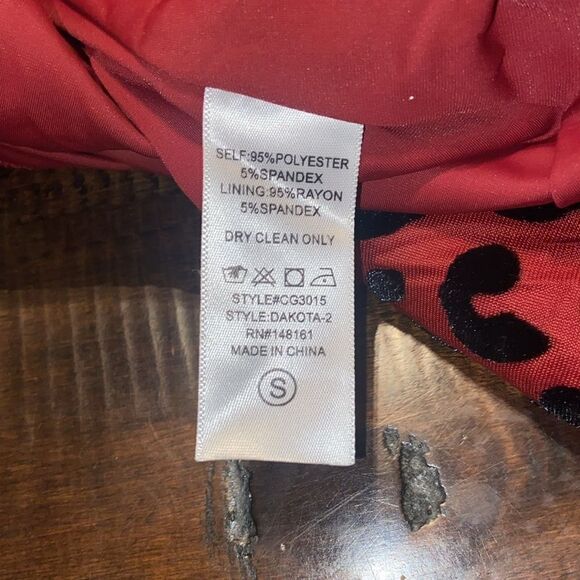 Burgundy Velvet Leopard Mini Dress Buddy Love Small - Picture 10 of 10